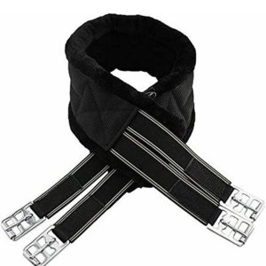 Faux Fur Lined Girths - Elasticated Both Ends Black or Brown 40"- 54"