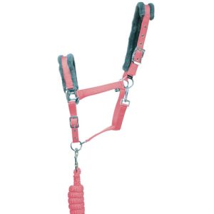 Hy Sport Active Head Collar & Lead Rope - Coral Rose