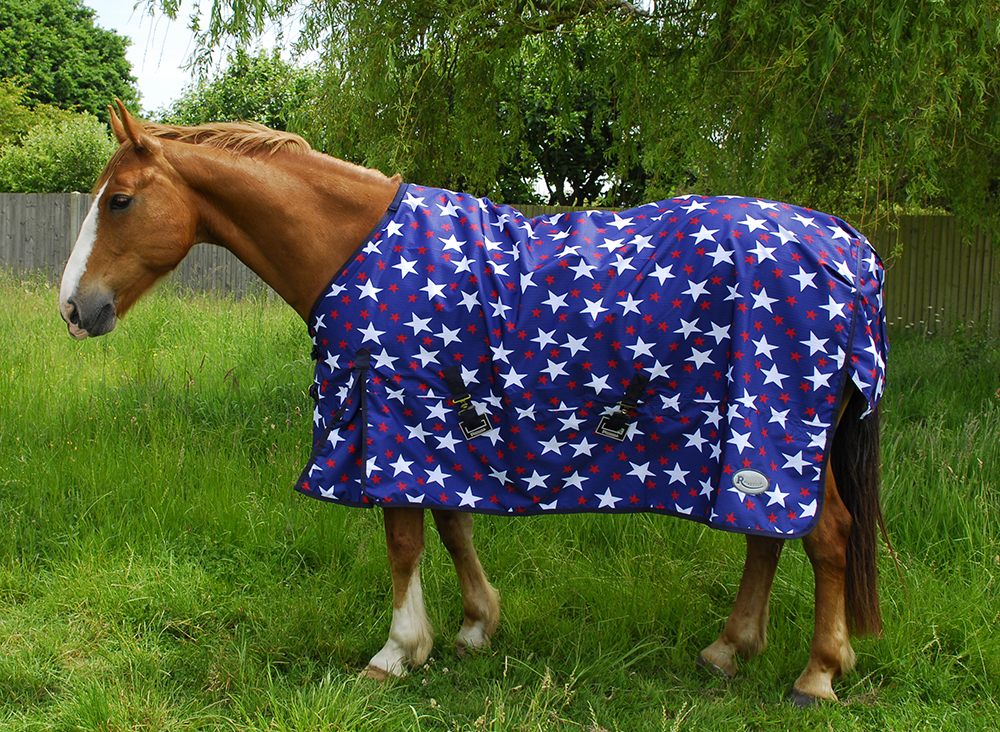 Rhinegold Bolivia Star No Fill 0g Lightweight Turnout Rug Sizes 4'0, 4'3, 4'6, 5'6, 6'9 & 7'0