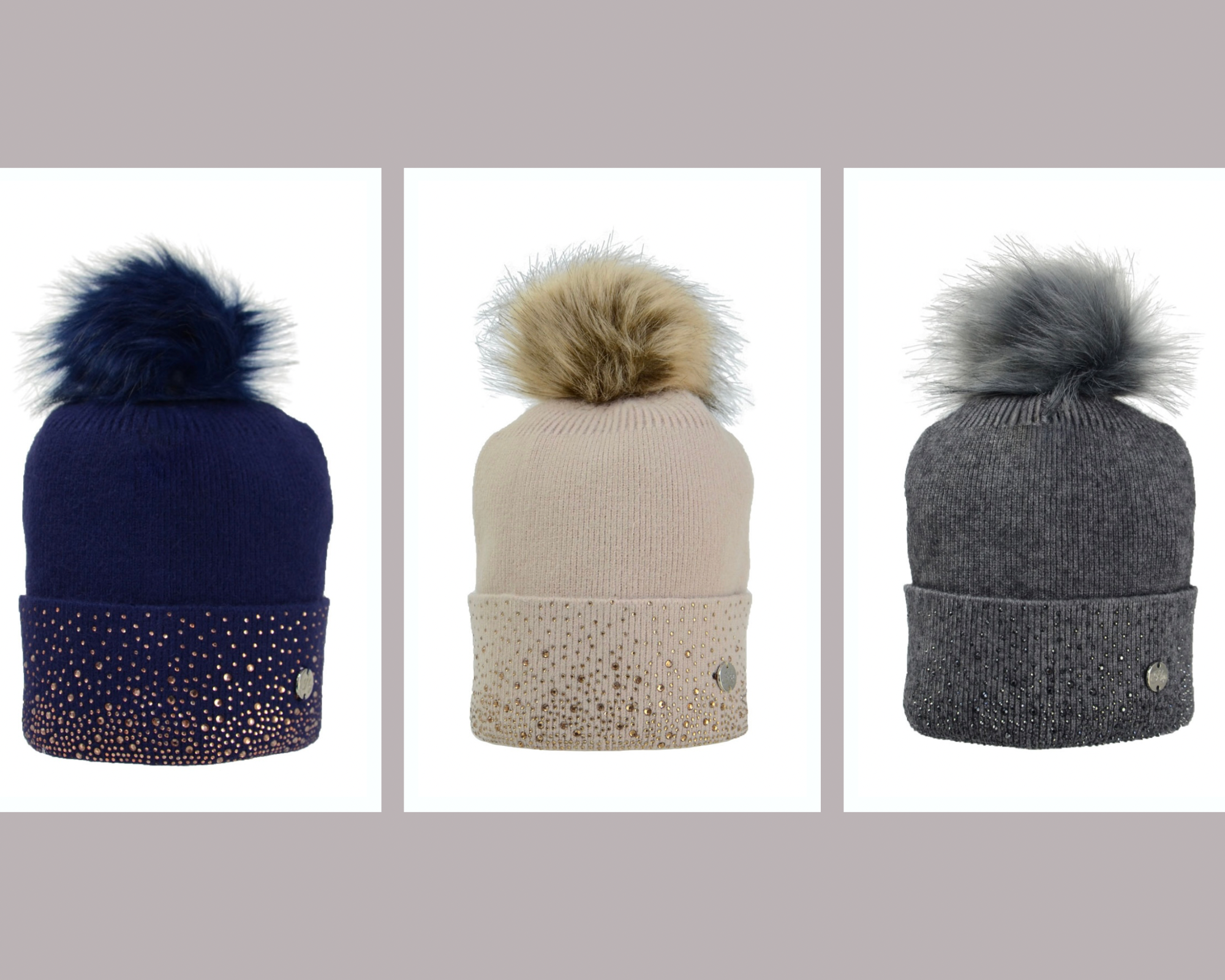 Hy Equestrian Two Toned Alaska Bobble Hat Various Colours
