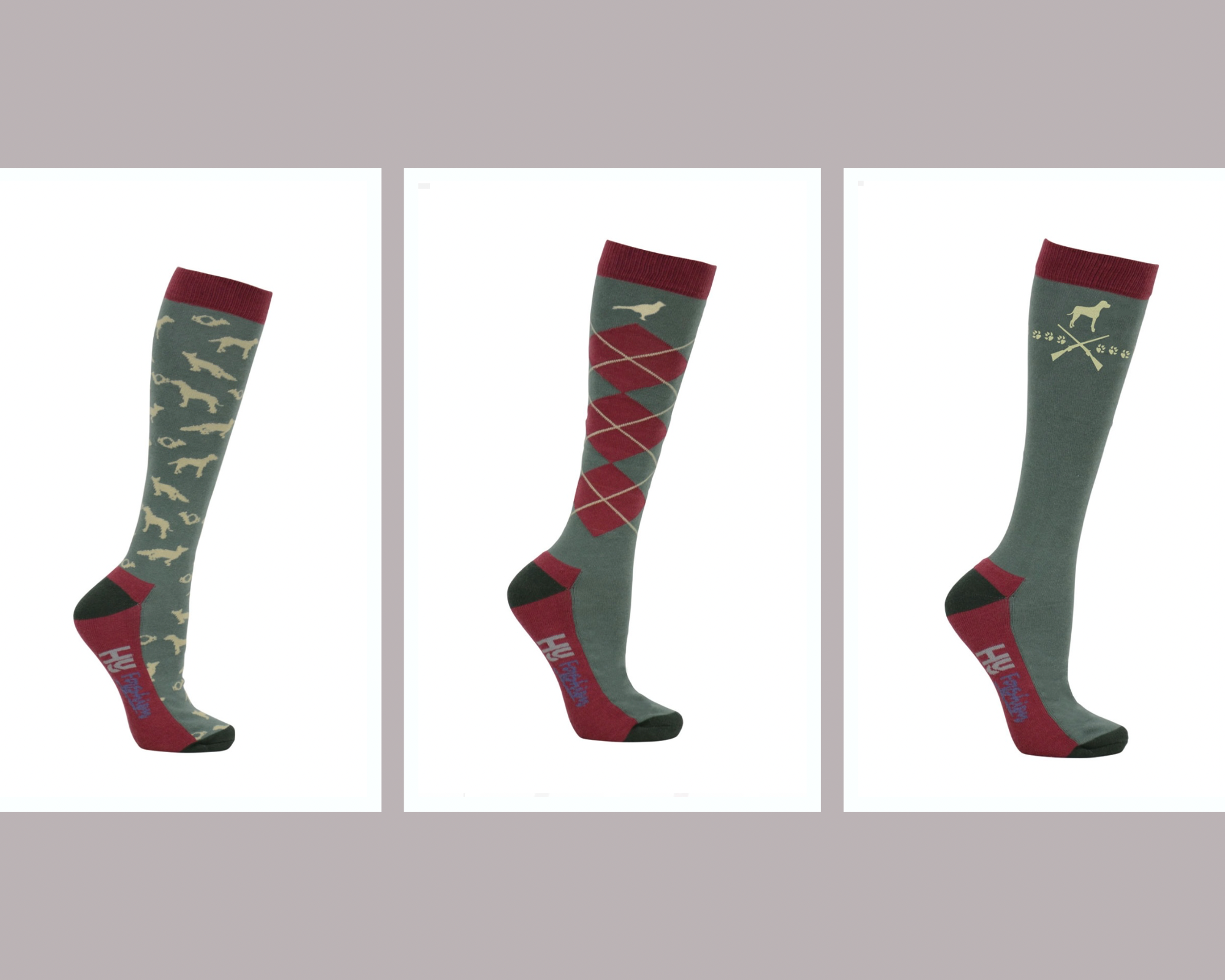 Hy Equestrian Fox and Hound Socks (Pack 3)