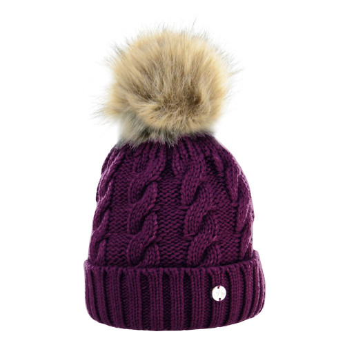 Hy Equestrian Melrose Cable Knit Bobble Hat - Image 4