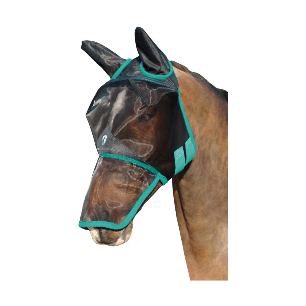 Hy Equestrian Mesh Full Mask with Ears and Nose Small Pony to X Full