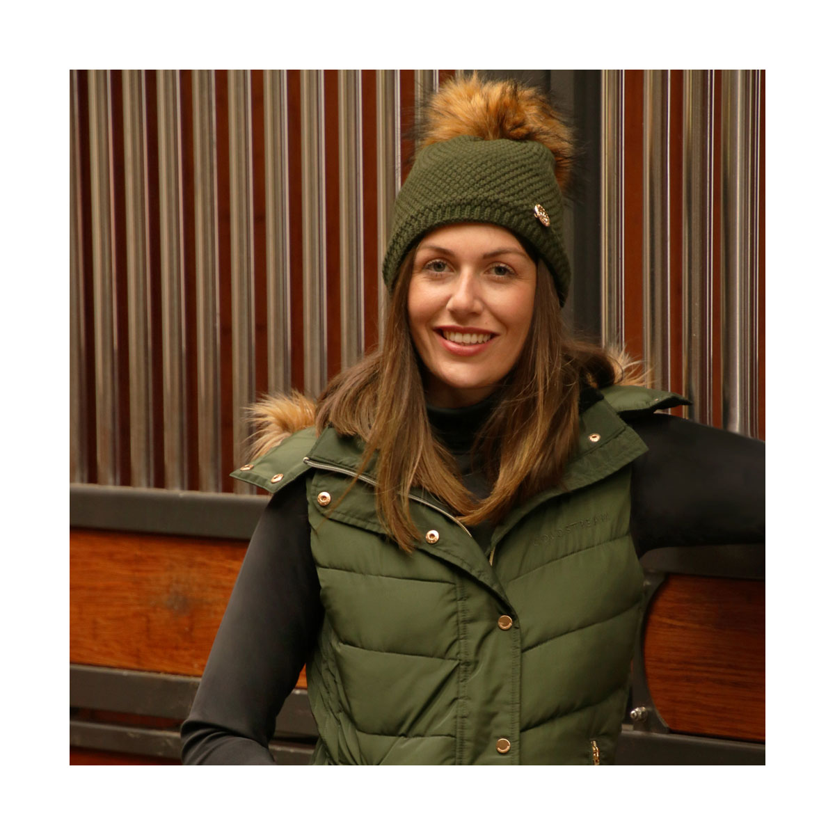 Coldstream Polwarth Bobble Hat Fern Green - Image 2