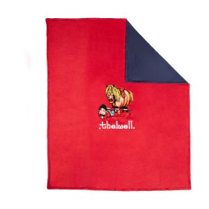 Hy Equestrian Thelwell Collection Fleece Blanket - Red & Navy