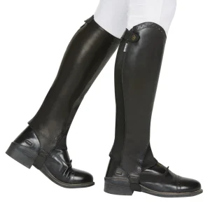 Dublin Evolution Rear Zip Half Chaps BLACK Size S-TALL