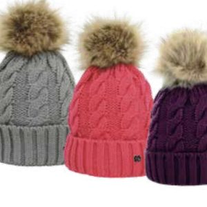 Hy Equestrian Melrose Cable Knit Bobble Hat