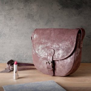 Hydestyle.London Metallic Magpie Sara Saddle Bag Taupe