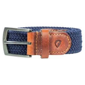 Hy Equestrian Woven Elastic Belt - Tan/Navy