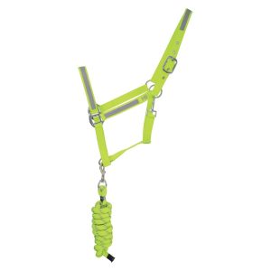 Reflector Head Collar and Lead Rope by Hy Equestrian - Yellow