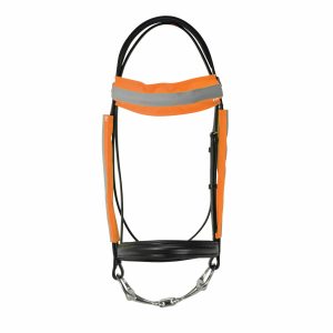 Reflector Bridle Bands by Hy Equestrian - Orange