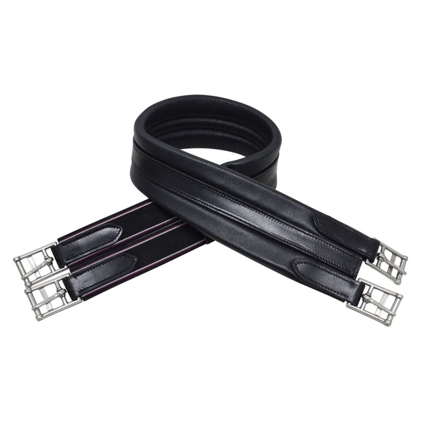 Hy Equestrian Leather Atherstone Padded Girth - Elasticated Both Ends - Image 8