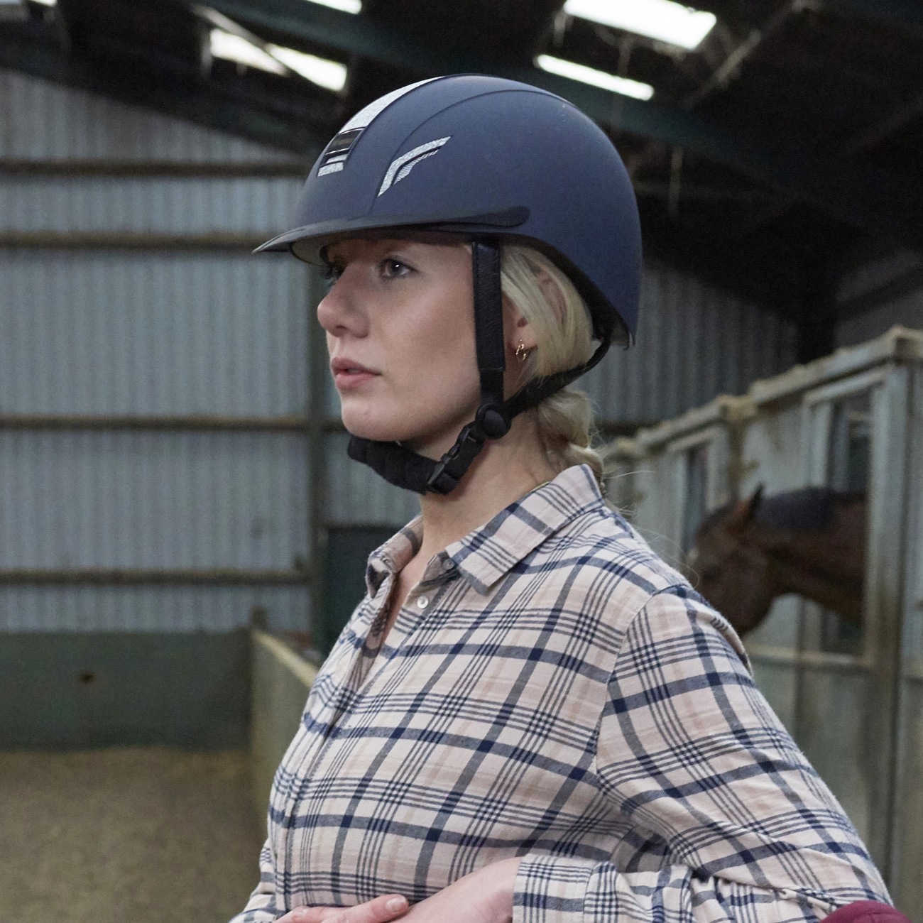 John Whitaker VX2 Sparkle Helmet in Navy - RH038 - Image 3