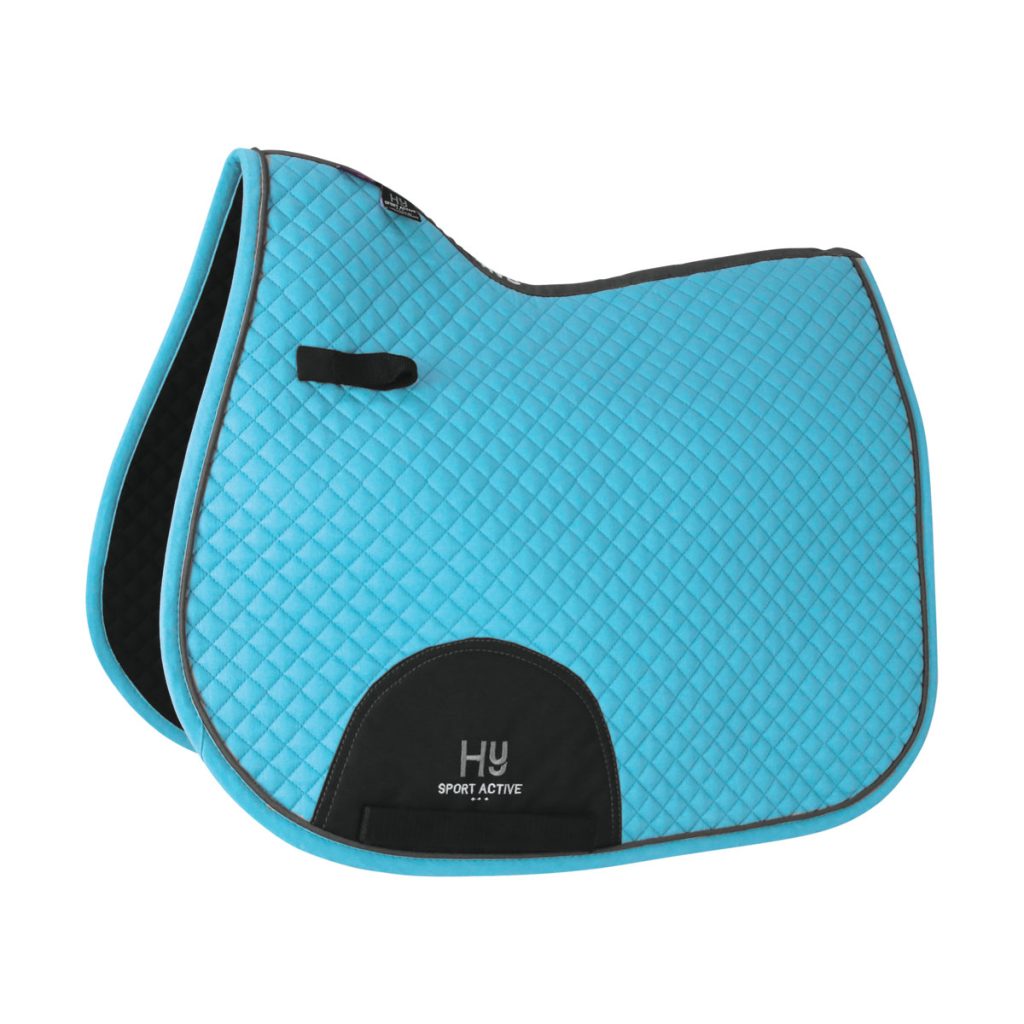 Hy Sport Active Sky Blue GP Saddle Pad and Fly Veil