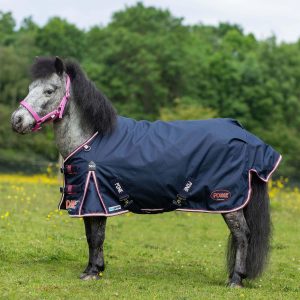 Gallop Ponie Duraproof 50g 5-Point Standard Neck Turnout Navy Sizes 3'6 to 5'3