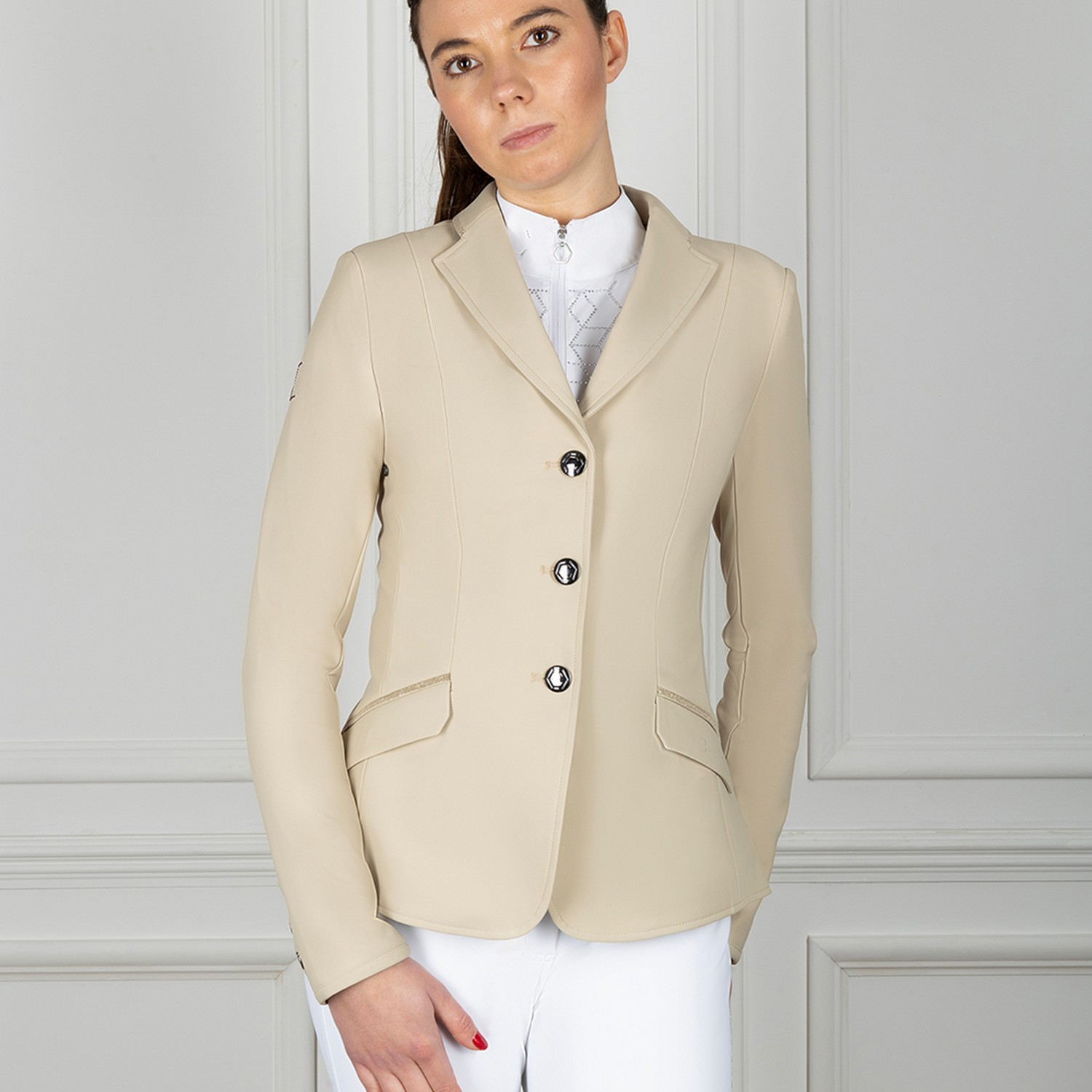 Coldstream Ledmore Diamante Show Jacket Latte Size 6 to 16