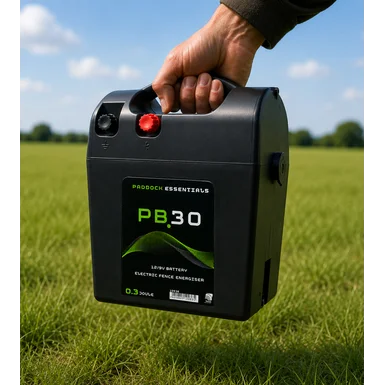 Paddock Essentials PB30 energiser | 0.4J 9/12 volt input - Image 3