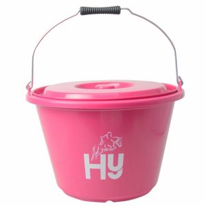 Hy Equestrian Bucket with Lid Pink - 18 Lt